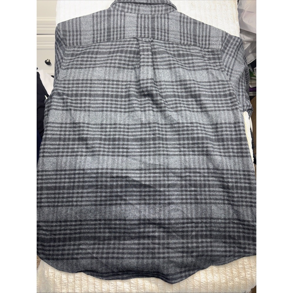 Orvis Men's XXL Heavyweight Flannel Shirt Jacket Gray Plaid Shacket Nice Shacket - Picture 12 of 13